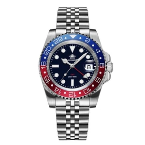 Reloj Hombre Buzo Cuarzo GMT Movimiento Suizo 200M Impermeable Cerámica Bisel Giratorio - Imagen 1 de 15