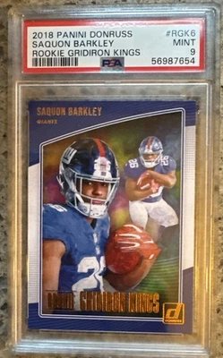 2018 Panini Donruss Saquon Barkley Rookie Card - RC - Gridiron Kings - PSA 9 !!! - Image 1 of 4