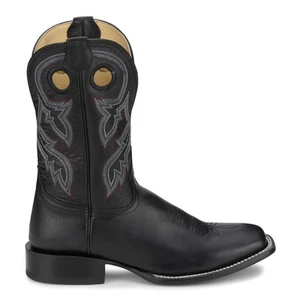 Tony Lama Lars 11 Inch Embroidered Square Toe Cowboy Mens Black Casual Boots RN - Picture 1 of 5