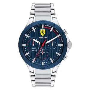 Scuderia Ferrari Pista Dual Track Stainless Steel Blue Dial Men's Multi-funct... - Picture 1 of 5