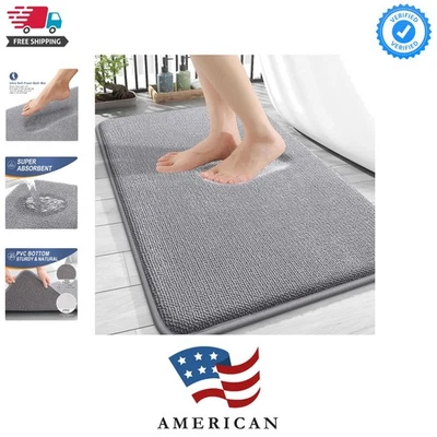 Alfombras de baño OLANLY 30X20, alfombras de baño de chenilla absorbente extra suave, respaldo de goma Foto 1 de 4