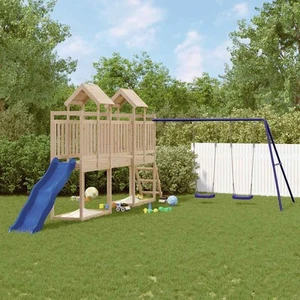 Playhouse with Slide Swings Outdoor Playground Equipment Climbing Frame vidaXL - Picture 1 of 12