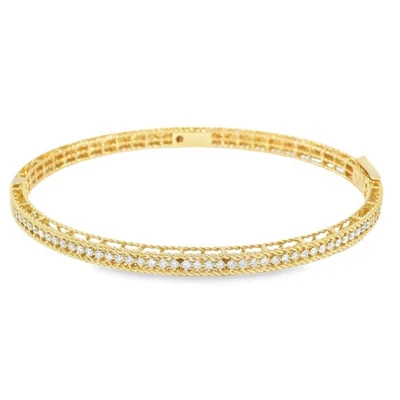 Brazalete Roberto Coin Oro Rosa 18k Sinfonía Princesa Diamante Bisagras Foto 1 de 4