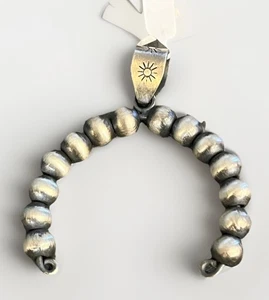 Southwestern Sterling Silber Naja Anhänger 925 Sonne gestempelt Kaution oxidierte Perlen - Bild 1 von 10