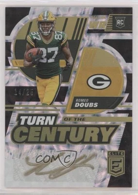 2022 Donruss Elite Turn of the Century Black Gold /25 Romeo Doubs Rookie Auto RC - Image 1 of 2