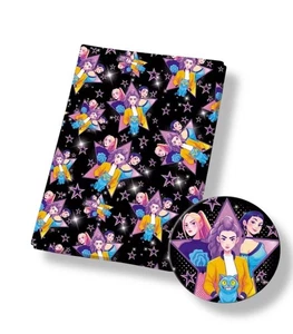 Black Star Demon Band Kpop Slayer Hunters 100% Baumwollstoff Polyester 50x145CM - Bild 1 von 1