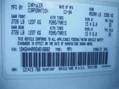 Used Fuel Injection Throttle Body fits: 1995 Dodge Caravan Throttle Valve Assemb Foto 1 de 4