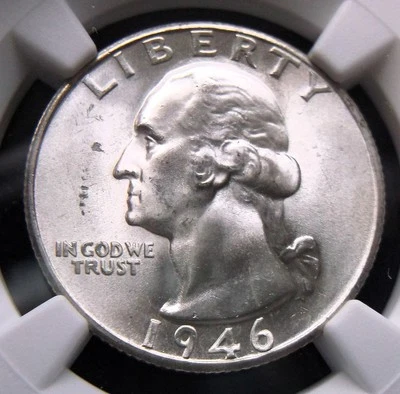 1946 S Washington Quarter ~ NGC MS66 ~ - Image 1 of 4