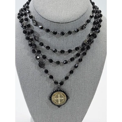 Virgins Saints & Angels Magdalena Necklace VSA Multi Strand Statement Religious - Image 1 of 4