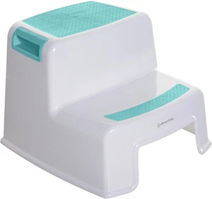 Kinder Tritthocker Anti-Rutsch weiß/blau zweistufig - Bild 1 von 7