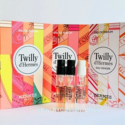 3 HERMES Perfume Twilly d'Hermès, Eau Poivrée, Eau Ginger Spray Muestra 2 ml ea. Foto 1 de 3