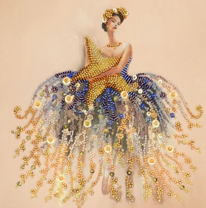 Hágalo usted mismo Kit de bordado de cuentas "Vals estrella" 7.9"x7.9" / 20.0x20.0 cm, Abris Art - Imagen 1 de 6