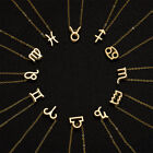 3Pcs/Set Cardboard Star Zodiac Sign Pendant 12 Constellation Charm Gold Necklac;