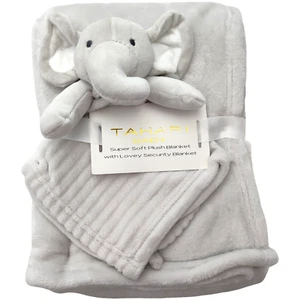 Tahari Baby Grau Decke Elefant Security Lovey Set Weich Fleece Unisex Neu mit Etikett - Bild 1 von 3