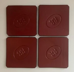 Set 4 sottobicchieri quadrati NUOVI in vera pelle marrone scuro YY - Foto 1 di 3