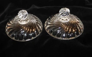 Pair Of Vintage Baccarat Crystal "Bambou Tors" Lids, Purchased New, 1 Owner - Picture 1 of 4