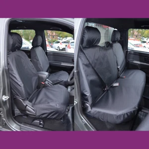 Fundas de asiento trasero delantero a medida Great Wall Steed 2012+ negras impermeables hechas en el Reino Unido - Imagen 1 de 3