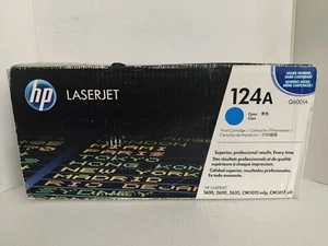 Genuine OEM HP LaserJet 124A Cyan Toner Ink Cartridge Q6001A for 1600, 2600 NEW! - Picture 1 of 12