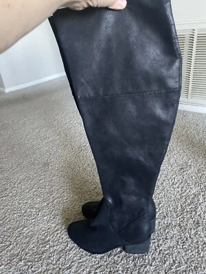 Botas de moda negras sobre la rodilla Report para mujer talla 8 "Fisher" Foto 1 de 4