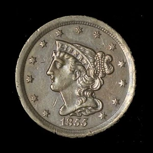 1855 H1C Braided Hair Half Cent - Free Shipping USA - Picture 1 of 3