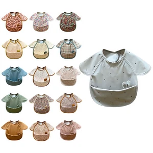 Baby Boy Girls Waterproof Anti-fouling Full Coverage Art Smock Feeding Bib AU - Picture 1 of 52