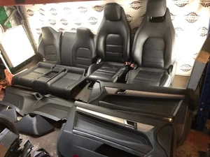 2015 MERCEDES E250 E CLASS COUPE W207 SET OF BLACK LEATHER HEATED INTERIOR SEATS - Picture 1 of 22