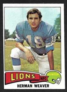 Herman Weaver Tennessee 1975 Topps Football #146 Detroit Lions ex como nuevo + A - Imagen 1 de 2