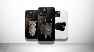 Funny Cat Phone case, Aesthetic Cover iPhone 16 15 14 13 Pro max, All iphone - Picture 1 of 13