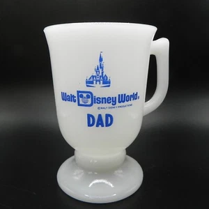 Walt Disney World Papa Tasse Vintage weiß Milchglas Vater Fuß Sockel Tasse Geschenk - Bild 1 von 8