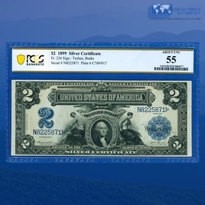 Fr.256 1899 $2 Two Dollars Silver Certificate "MINI PORTHOLE", PCGS AU 55 #25871 - Picture 1 of 3