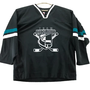 Team Excalibur Hockey Trikot Herren Large schwarz Team Issue # 17 Nadel VINTAGE - Bild 1 von 6