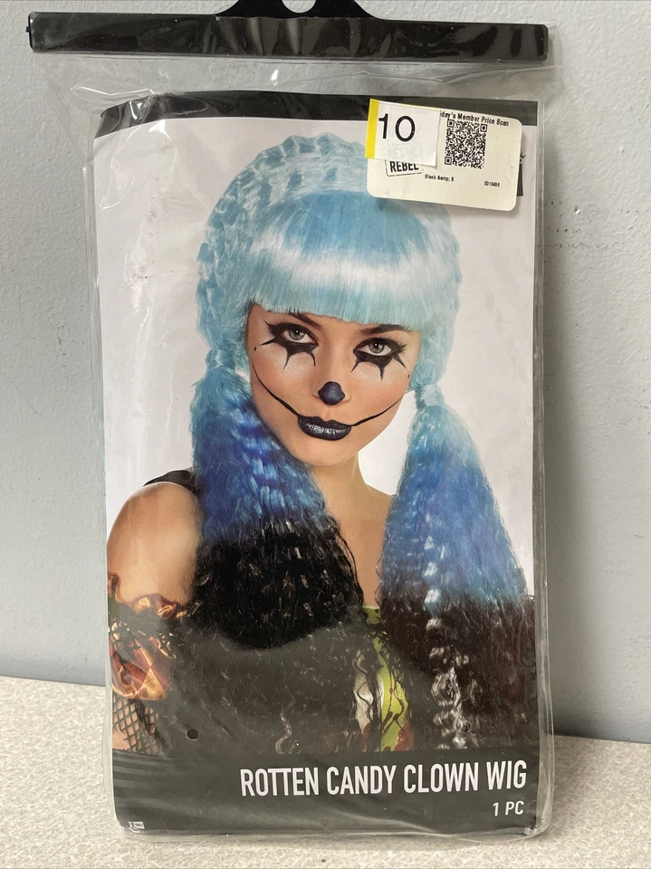 Peluca payaso caramelo podrido traje azul para mujer peluca Halloween vestir NUEVO Foto 1 de 1