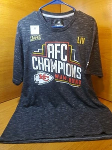 AFC CHAMPIONS KC Kansas City Chiefs MIAMI BOUND SUPER BOWL LIV SHIRT LARGE NFL - Picture 1 of 9