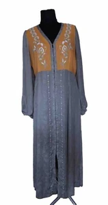 🔻Odd Molly grau orange Häkel bestickt Lagenlook Maxi Tank Kleid Gr. 3 - Bild 1 von 13