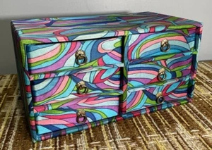 Vintage 60s Jewelry Box Psychedelic MCM Hippie Boho Drawers Trinkets Japan Mele - Picture 1 of 22