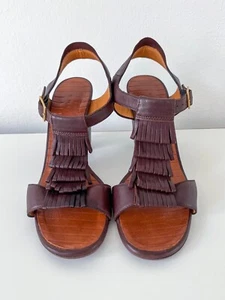 Chie Mihara Brown Leather Sandals Size UK 4 / 37 EU - Picture 1 of 20