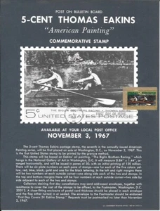 #1335 5c Thomas Eakins Stamp Poster- Unofficial Souvenir Page Flat HC - Picture 1 of 1