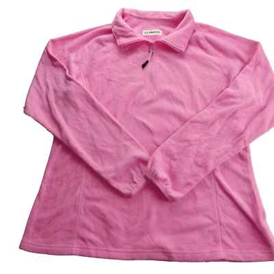 Magellan Outdoors Women's Quarter Zip Fleece Pullover Size Medium Pink MagWick - Image 1 of 4