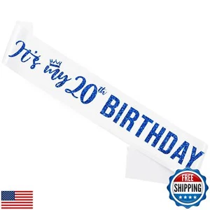 It’s My 20th Birthday Sash,20th Birthday Sash for Girls,Glitter Letter 20th B - Picture 1 of 5