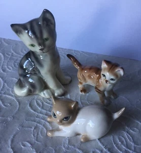 3 Vintage Ceramic Cats Unmarked Read Desc - Picture 1 of 12