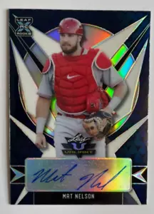Mat Nelson 2021 Leaf Valiant NAVY BLUE RC AUTO Cincinnati Reds Florida State /75 - Picture 1 of 2