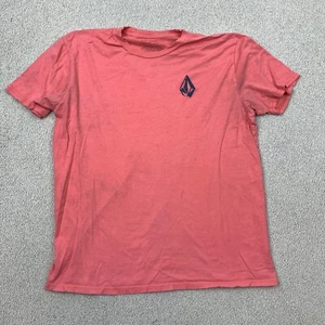 Volcom Pullover Knit Shirt Men's Size L Pink Short Sleeve Crew Neck Cotton - Picture 1 of 9