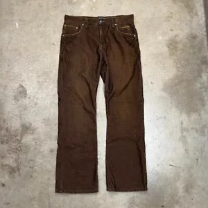 Vintage Y2k Marc Ecko Unltd Brown Corduroy Pants Boot Cut - Picture 1 of 6