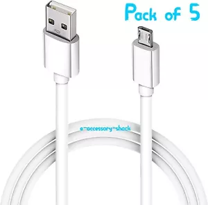 5 PACK Fast Charge Micro USB Cable Cord Quick Charging Charger 5FT 9V/1.67A Bulk - Picture 1 of 11