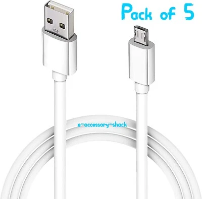 5 PACK 5ft Fast Charge Micro USB Cable Cord Quick Charging Charger 9V/1.67A Bulk - Image 1 of 4