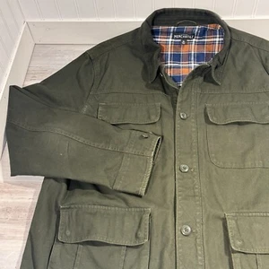 J Crew Mercantile Chore Coat Mens XL Green Flannel Lined Barn Field Jacket - Picture 1 of 10