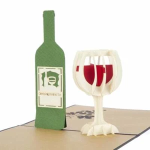 Tarjeta emergente Cardology Glass vino tinto bebida alcohol 3D CA259 - Imagen 1 de 4