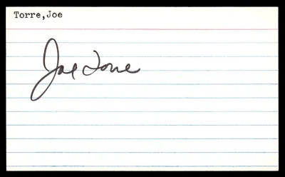 Joe Torre Baseball Signed Auto Autograph 3 x 5 Index Card No COA - Image 1 of 2