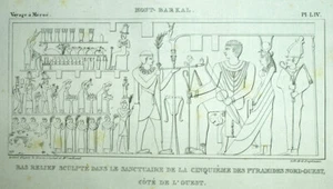 Bajo Relieve De Un Santuario De Una Pirámide De Gebel Barkal Litografía De 1823. - Imagen 1 de 2