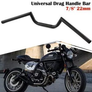 7/8" 22mm Motorcycle Handlebars Rising Drag Handle Bar For Cruiser Cafe Racer - Picture 1 of 6